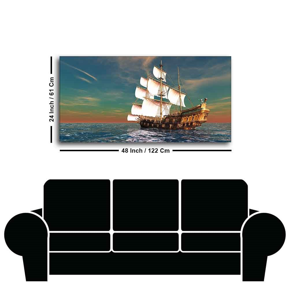 Premium Wall Painting of Ship on the Ocean