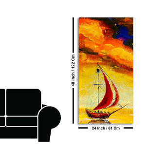 Premium Wall Painting of The Sailing Boat in Sea