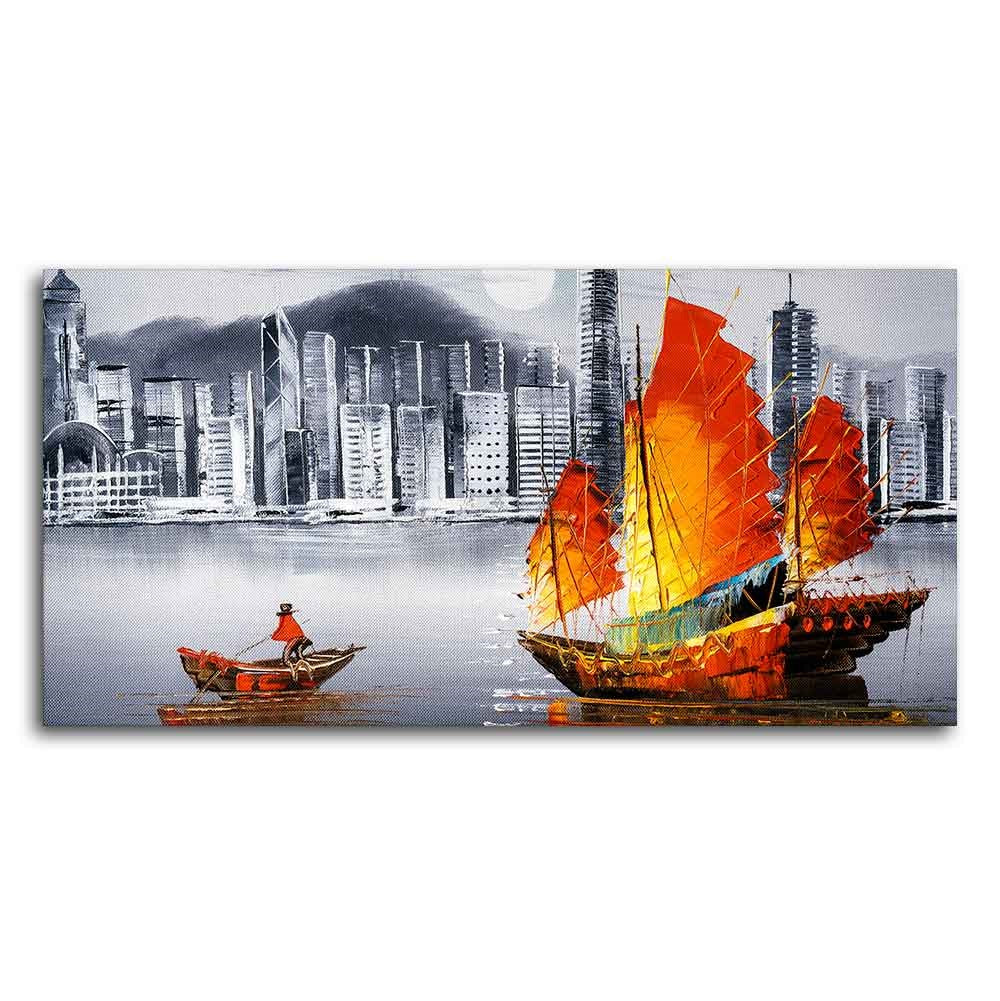 Premium Wall Painting of Victoria Harbor, Hong Kong