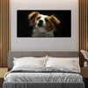 Premium Wall Painting of White and Brown Long Coat Puppy