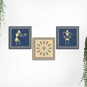 Premium Warli Art Wall Hanging Painting Set of Three