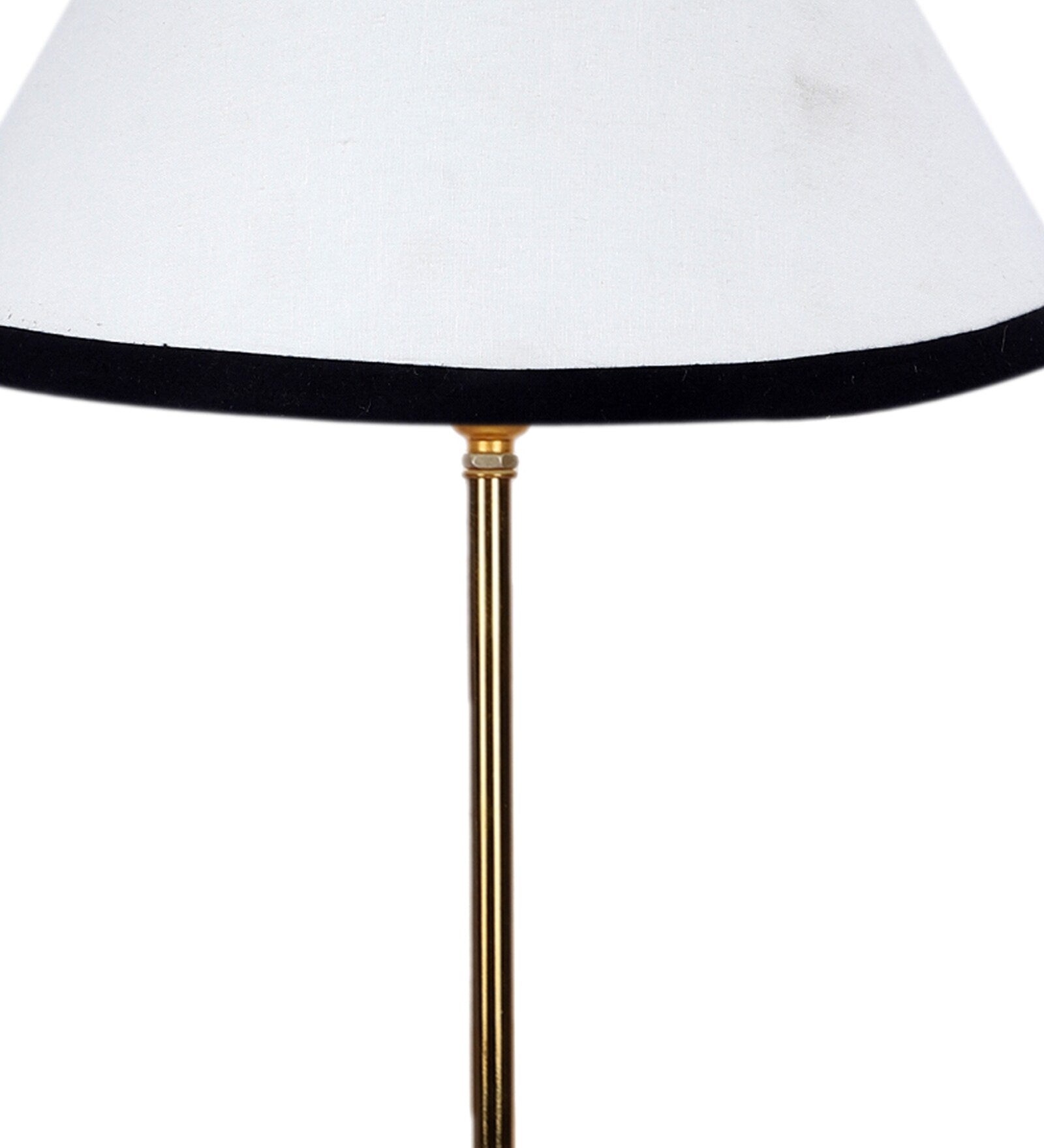 Premium White and Black Textured Metal Golden Finish Table Lamp