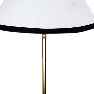 Premium White and Black Textured Metal Golden Finish Table Lamp