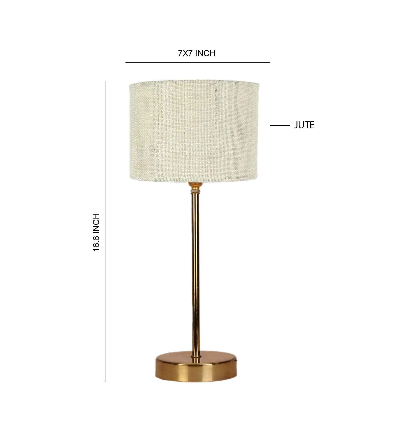 Premium White Jute with Metal Golden Finish Table Lamp