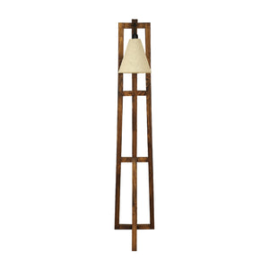 Premium Wooden Floor Lamp with Brown Base and Jute Fabric Lampshade