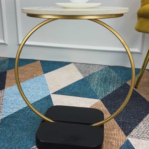 Premium Golden Halo Classic Metal Side Table