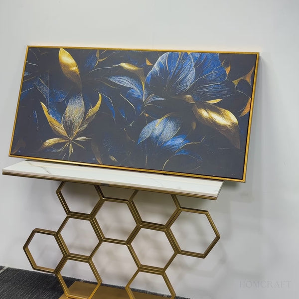 Golden Tropical leaves Canvas Wall Painting