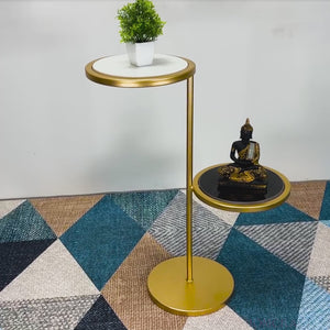 Modern Golden Round Shape Iron Stand Drink Table