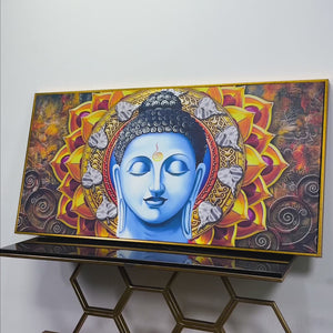 Lord Gautam Buddha Serene Face Canvas Wall Painting