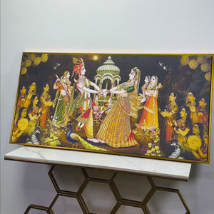 Radhe Krishna and Gopiya Rasleela Canvas Wall Painting