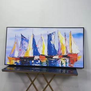 Sailing Boats in Ocean Canvas Wall Painting