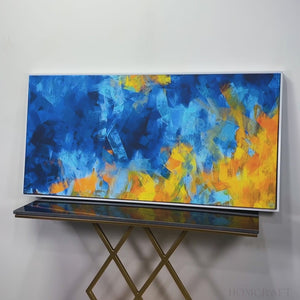 Abstract Colorful Blue Textured Design Art Canvas Wall Painting