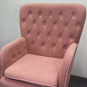 Refined Navy Blue Tufted Velvet Premium Armchair with Golden Legs