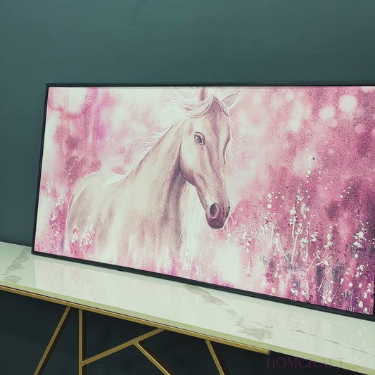 Beautiful White Horse Premium Wall Painting