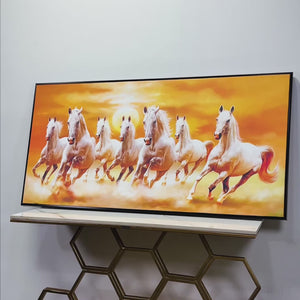 Beautiful Seven Running Horses Canvas Big Wall Painting