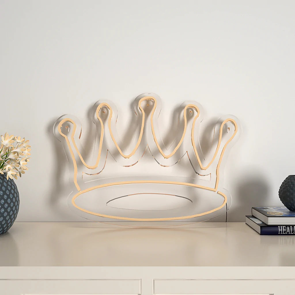 Queen Crown Design Warm LED Neon Light