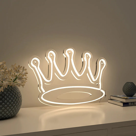 Queen Crown Design Warm LED Neon Light