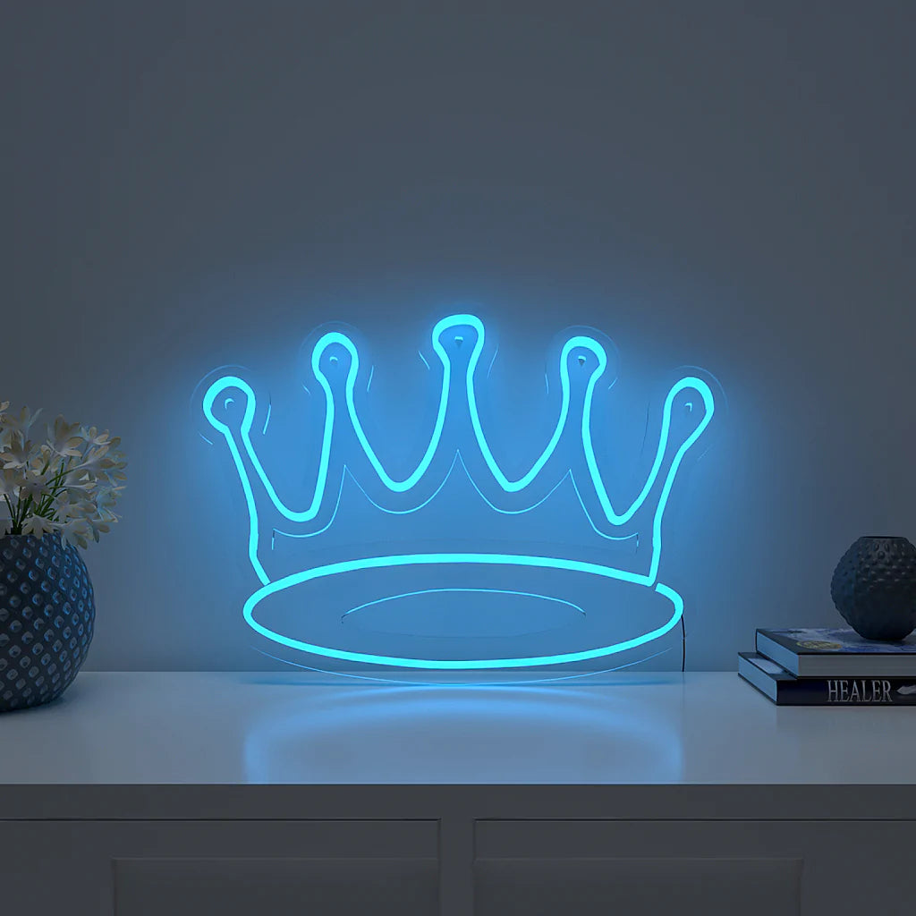 Queen Crown Design Warm LED Neon Light