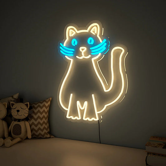 Quirky Cat Design Neon LED Light