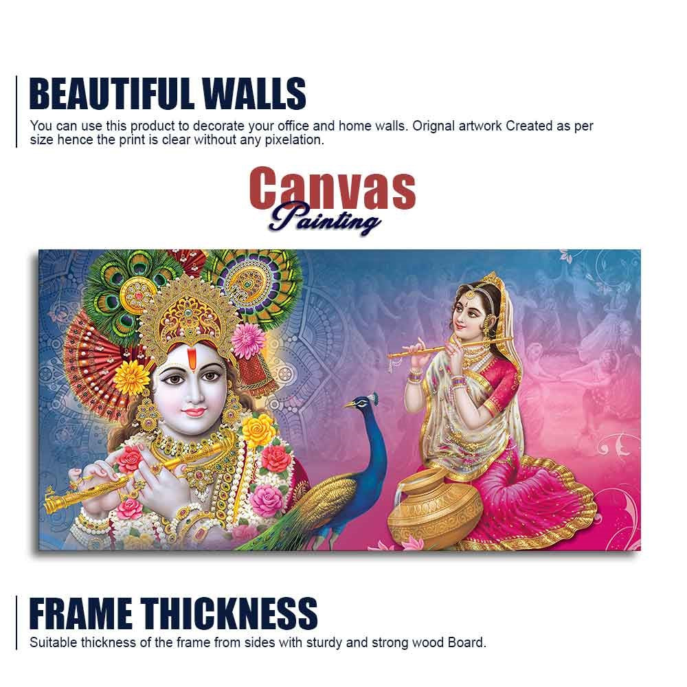 Radha and Kanha Ji Canvas Wall Painting