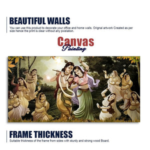 Radha Krishna Raas Leela Canvas Wall Painting