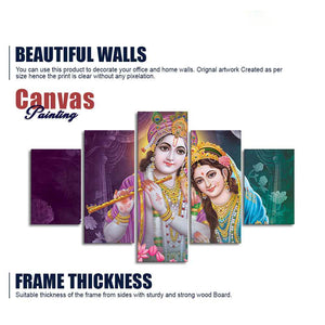 Radha Krishna Religious Wall Painting Set of Five