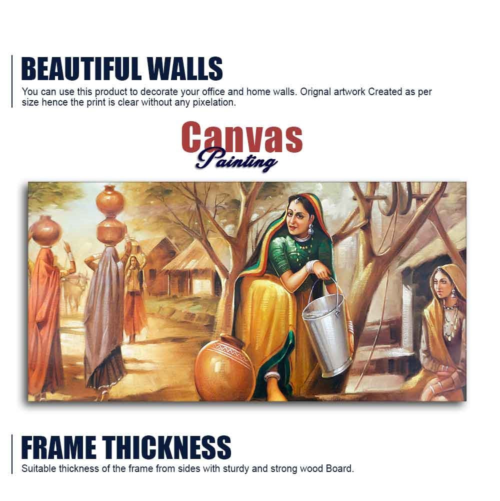 Rajasthani art Water Filling Women Wall Painting