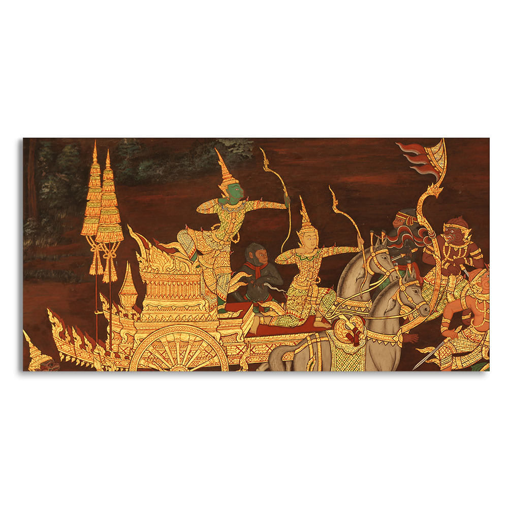 Ramayana Story at the Emerald Buddha Temple Canvas Wall Painting