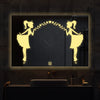 Rectangular Shaped Fairy Girl Design LED Bathroom Wall Mirror