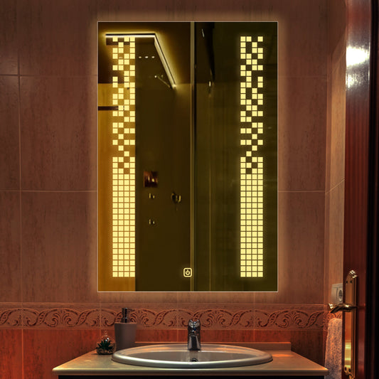 Rectangular Shaped Minimalistic Design LED Bathroom Wall Mirror