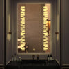 Rectangular Shaped Minimalistic Textured Art LED Bathroom Wall Mirror