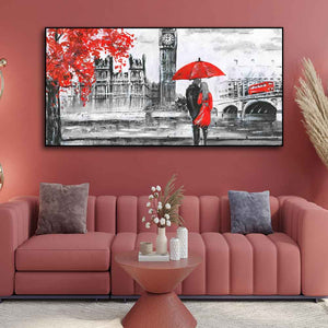 Beautiful Scenery of Couple Dating Canvas Wall Painting