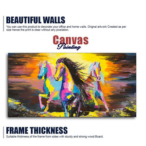 Running Horses Abstract Premium Canvas Wall Painting