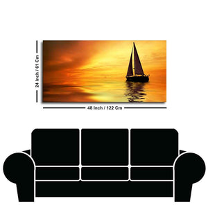 Sailing in Sunset Canvas Wall Painting