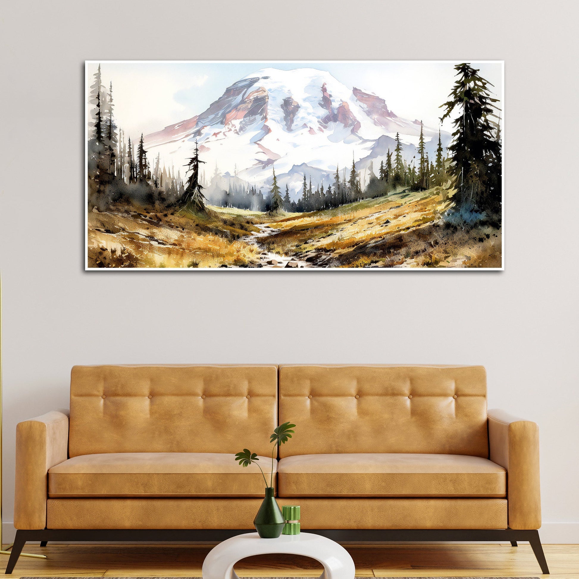 Scenery of Mountain Stream Canvas Wall Painting