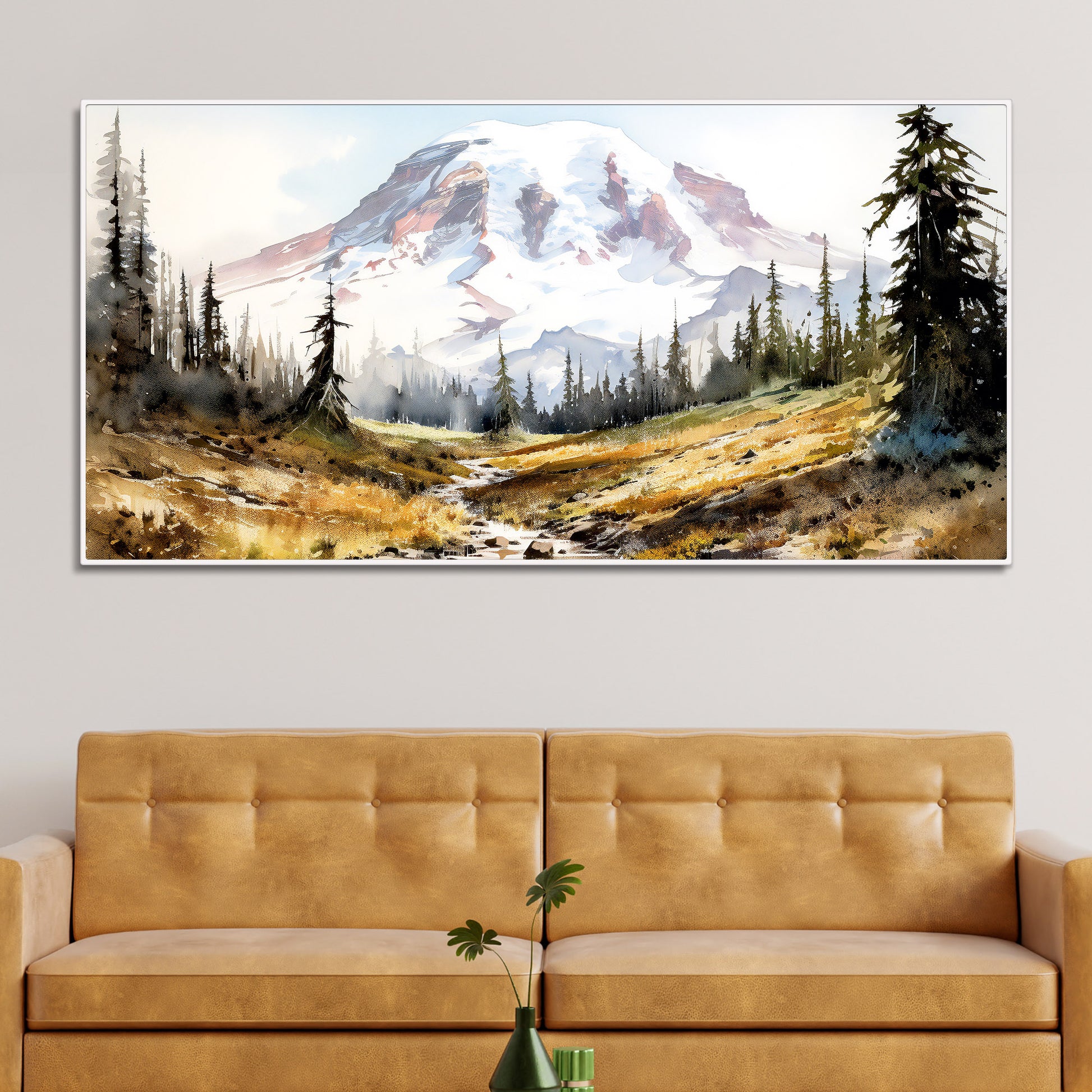 Scenery of Mountain Stream Canvas Wall Painting