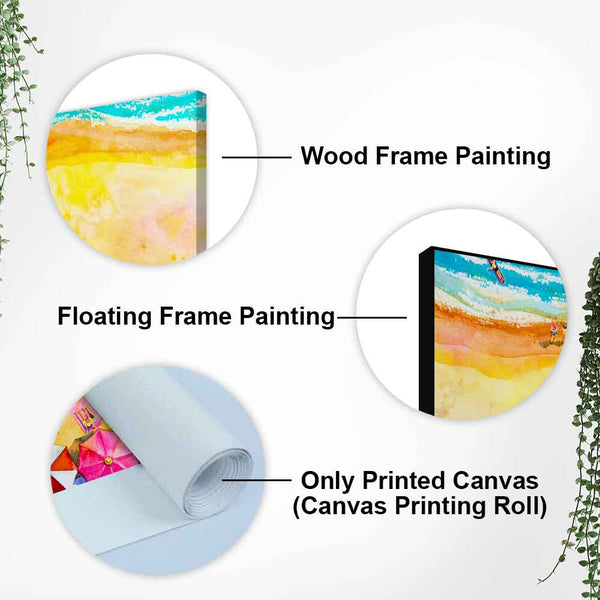 Seascape Top View Premium Canvas Watercolor Wall Painting