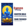 Serene Meditating Buddha on Golden Lotus Flower Canvas Wall Painting
