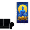 Serene Meditating Buddha on Golden Lotus Flower Canvas Wall Painting