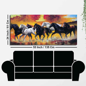 Seven Horse Running Abstract Wall Painting