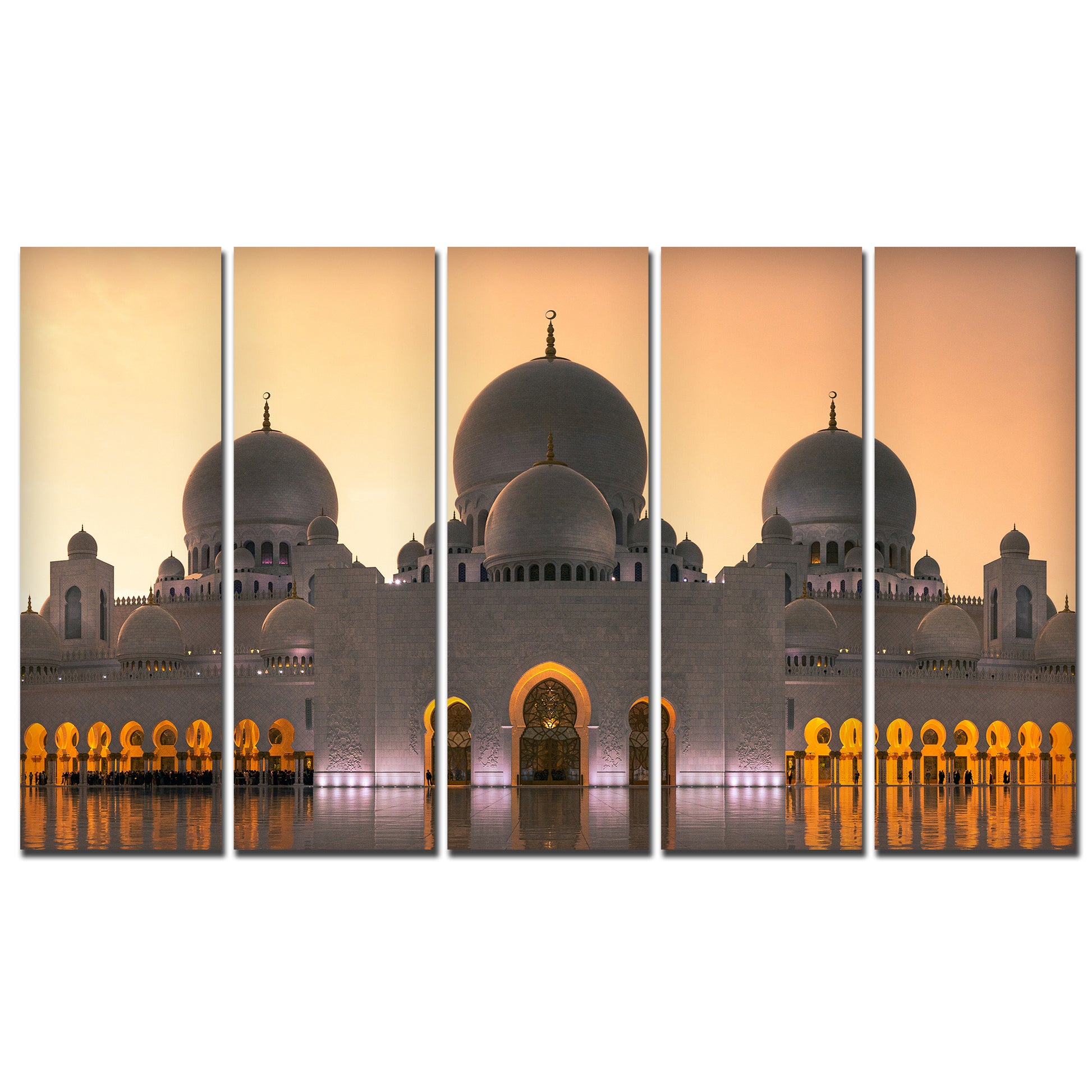 Islamic Canvas Wall Painting of Sheikh Zayed Grand Mosque 5 Panels