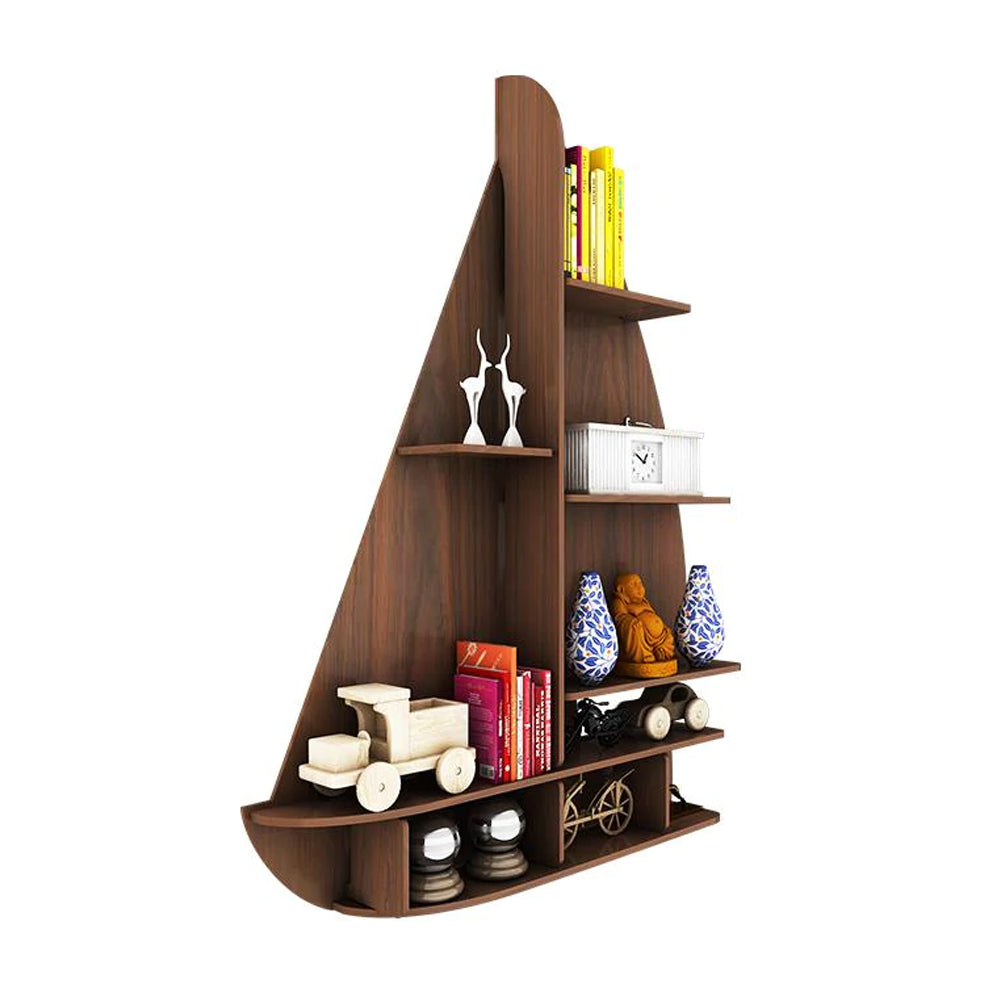 Ship Backlit Designer Wooden Wall Shelf / Book Shelf / Night Light