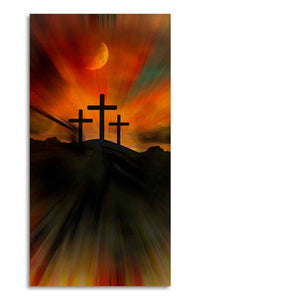 Silhouette of Cross Canvas Wall Painting