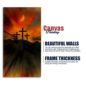 Silhouette of Cross Canvas Wall Painting