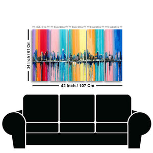 City Skyline Premium Canvas Wall Painting Set of Five