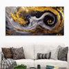 Spectacular Dark Black and Golden Abstract Wooden Wall Painting