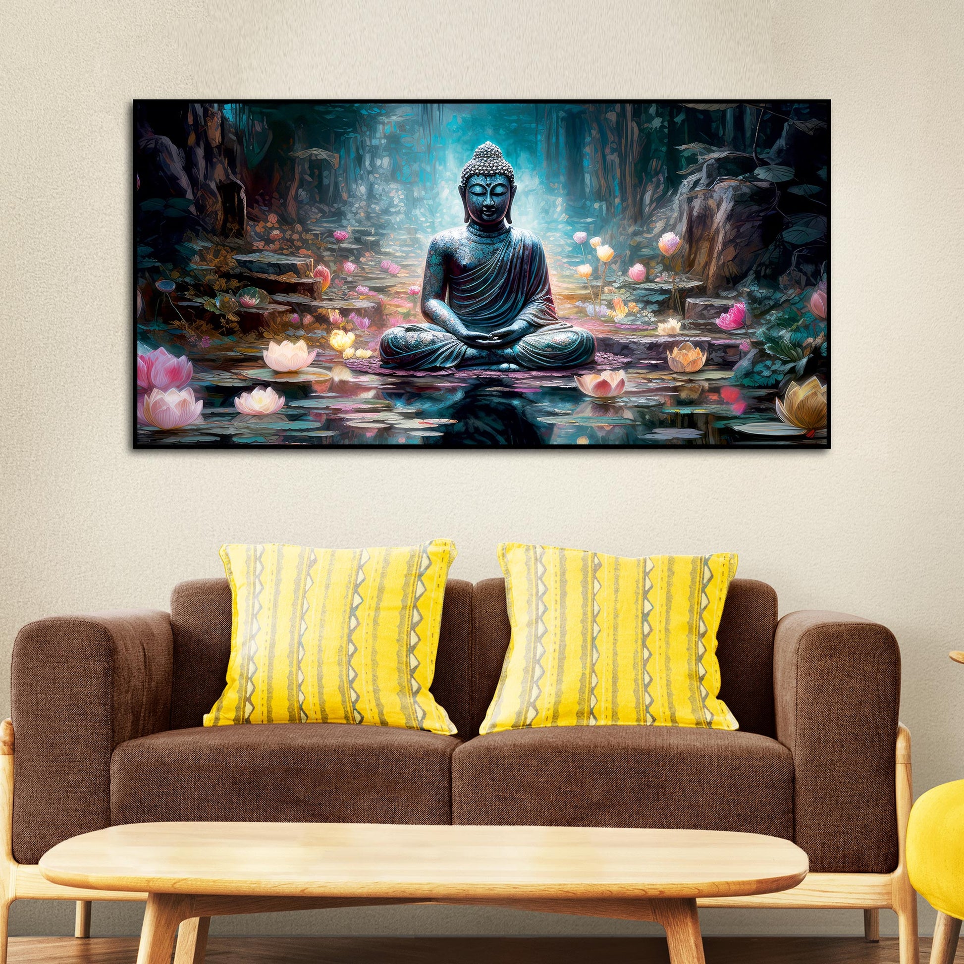 Spiritual Buddha Statue Premium Canvas Wall Painting