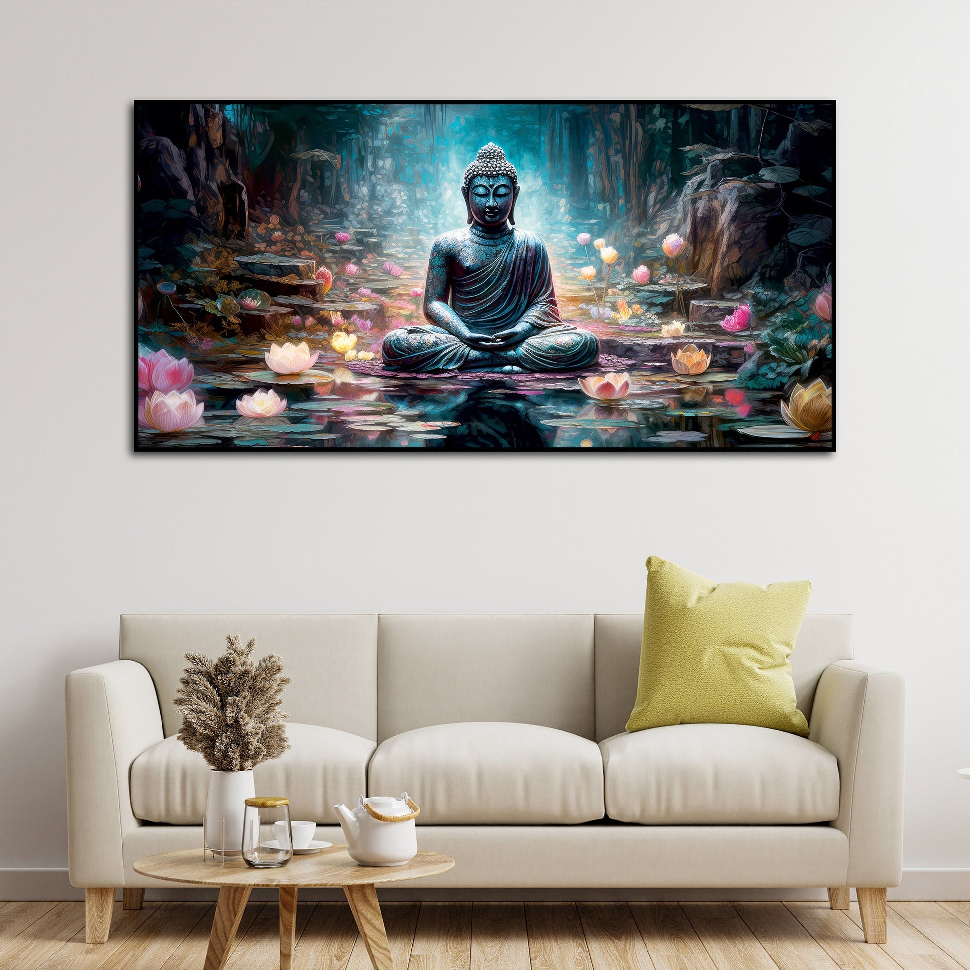 Spiritual Buddha Statue Premium Canvas Wall Painting