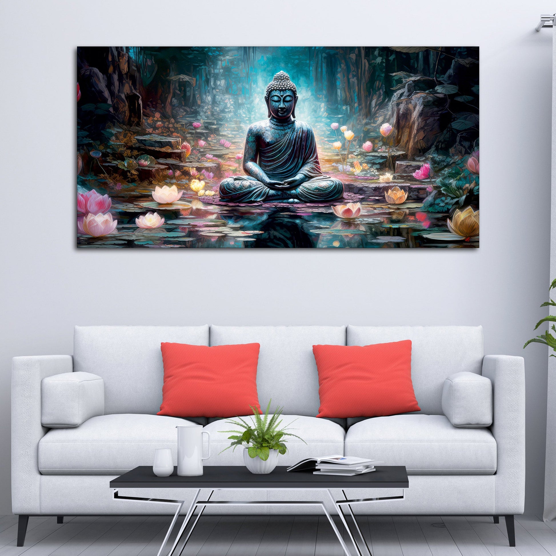 Spiritual Buddha Statue Premium Canvas Wall Painting