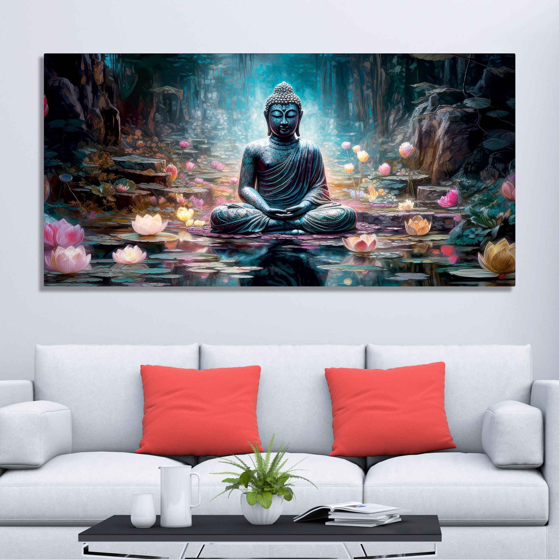 Spiritual Buddha Statue Premium Canvas Wall Painting